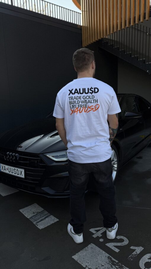 XAUUSD Tričko - Money Flow - biele
